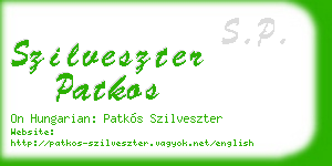 szilveszter patkos business card